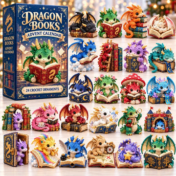 Crochet Dragon Books Advent Calendar 2026 - 24-Day Countdown, Acrylic Charms