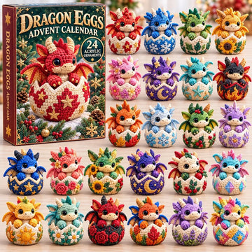 Crochet Dragon Eggs Advent Calendar 2026 - 24-Day Countdown, Acrylic Charms