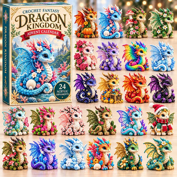 Crochet Fantasy Dragon Advent Calendar 2026 - 24-Day Countdown, Acrylic Charms