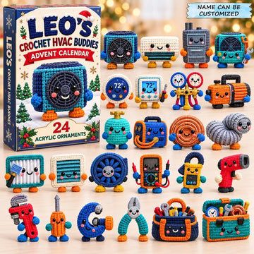 Crochet HVAC Advent Calendar 2026 - 24-Day Countdown, Acrylic Charms