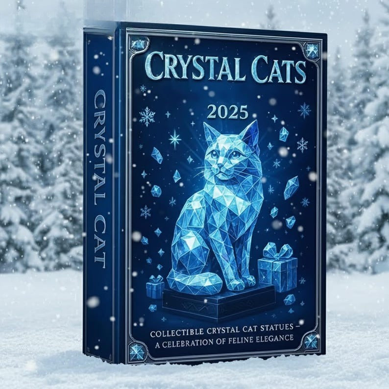 Crystal Cat Advent Calendar 24Pcs Cat Building Blocks Advent Calendar Cat Christmas Advent Calendar Cat Lover Gift Cat Mom Xmas Gifts
