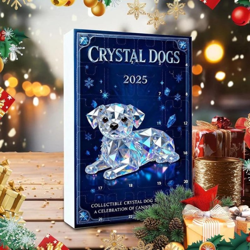 Crystal Dog Advent Calendar Christmas Gift For Dog Lovers Dog Breed Gift Acrylic Blind Box Countdown Calendar Pet Lovers Dog Mom Dad