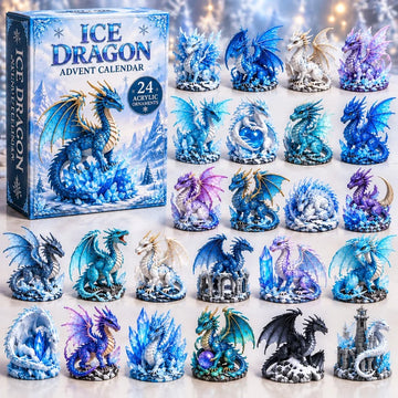 Crystal Ice Dragon Advent Calendar 2026 - 24-Day Countdown, Acrylic Charms