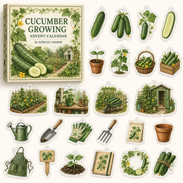 Cucumber Growing Advent Calendar 2026 - 24-Day Countdown, Acrylic Charms