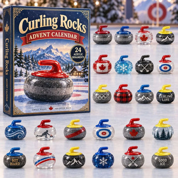Curling Rocks Advent Calendar 2026 - 24-Day Countdown, Acrylic Charms