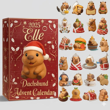 Custom 2026 Capybara Advent Calendar Cute Capybara Christmas Countdown Box Funny Animal Ornaments Set Holiday Gift For Capybara Lovers