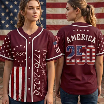 Custom 250 Years We The People Baseball Jersey 1776-2026, 4th of July Gift, Patriotic Gift-1