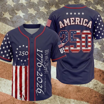Custom 250 Years We The People Baseball Jersey 1776-2026, 4th of July Gift, Patriotic Gift-2