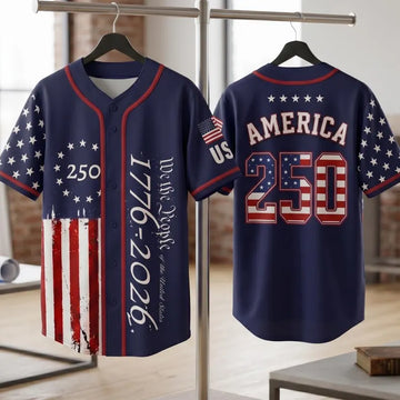 Custom 250 Years We The People Baseball Jersey 1776-2026, 4th of July Gift, Patriotic Gift