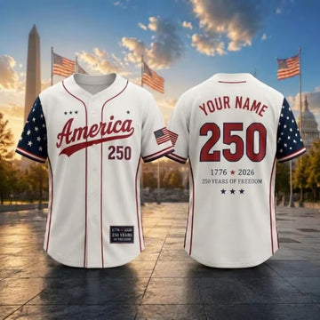 Custom 250th Anniversary Baseball jersey embroidered , Matching Patriotic Family Jerseys, Personalized USA Name Number Shirt, 4th of July-1