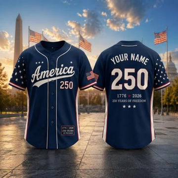 Custom 250th Anniversary Baseball jersey embroidered , Matching Patriotic Family Jerseys, Personalized USA Name Number Shirt, 4th of July-2