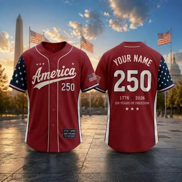 Custom 250th Anniversary Baseball jersey embroidered , Matching Patriotic Family Jerseys, Personalized USA Name Number Shirt, 4th of July