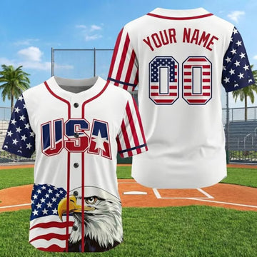 Custom 250th Anniversary USA Baseball Jersey, Personalized Patriotic American Flag Shirt, 4th of July Independence Day Outfit Men Women