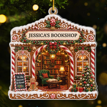 Custom Acrylic Ornament - Personalized Christmas Bookish Gifts For Book Lovers, Bookworms, Readers - Books Are My Sanctuary