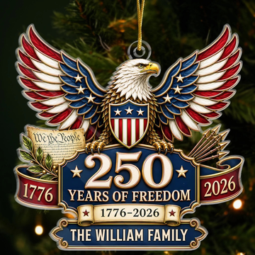 Custom Acrylic Ornament Personalized America 250Th Anniversary Christmas Gifts For Mom Dad Brother Sister Land Of The Free