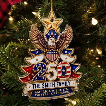 Custom Acrylic Ornament Personalized America 250Th Anniversary Christmas Gifts For Mom Dad Brother Sister Stars Stripes Forever