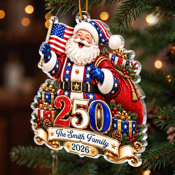 Custom Acrylic Ornament Personalized America 250Th Anniversary Christmas Gifts For Mom, Dad, Brother, Sister Generations Gather Here