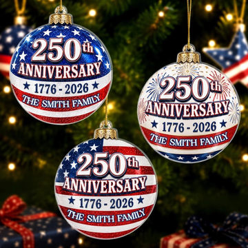 Custom Acrylic Ornament Personalized America 250Th Anniversary Christmas Gifts For Mom, Dad, Brother, Sister United In Love And Liberty