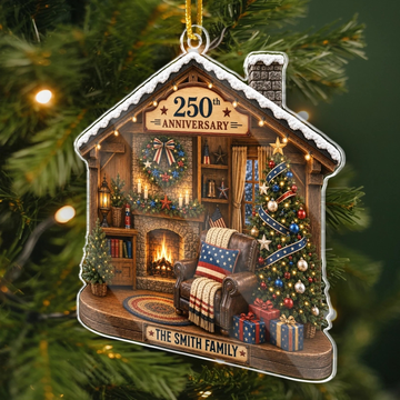 Custom Acrylic Ornament Personalized America 250Th Anniversary Christmas Gifts For Mom, Dad, Brother, Sister United We Stand Together We Cozy