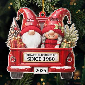 Custom Acrylic Ornament Personalized Anniversary Christmas Wedding Gifts For Husband And Wife Him And Her Growing Old Staying Merry