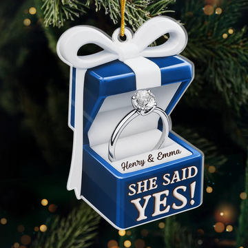 Custom Acrylic Ornament Personalized Anniversary Christmas Wedding Gifts For Husband And Wife Him And Her Were Getting Married