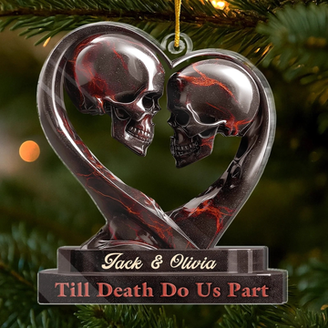Custom Acrylic Ornament Personalized Anniversary Christmas Wedding Gifts For Husband And Wife, Him And Her Our Love Story Never Dies