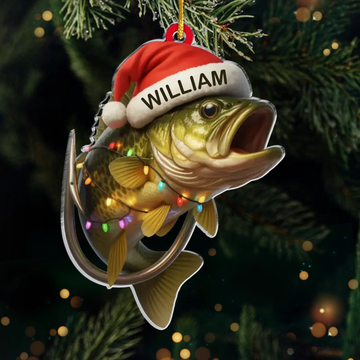 Custom Acrylic Ornament Personalized Christmas Birthday Fishing Gifts For Fisherman Deck The Halls With Fishing Tales