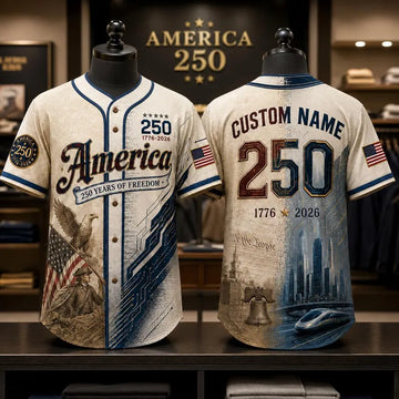 Custom America 250th Anniversary Baseball Jersey, Past to Future 1776-2026 Shirt, Tech Skyline Semiquincentennial Custom Name Apparel