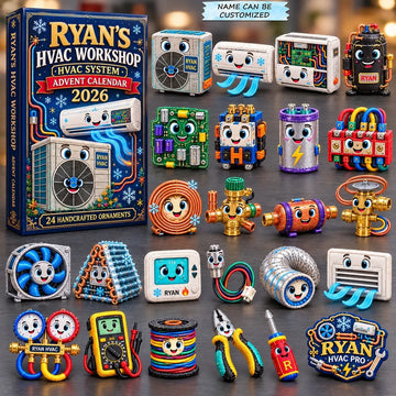 Custom HVAC Pro Advent Calendar 2026 - 24-Day Countdown, Acrylic Charms