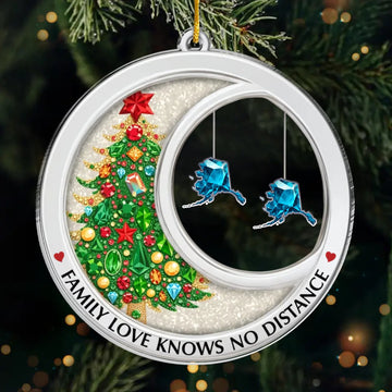 Custom Long Distance Acrylic Ornament - Personalized Christmas Birthday Gifts For Mom, Dad, Brother, Sister, Kids - A Constellation Of Home