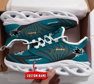 Custom Name – NHL-24-San Jose Sharks Personalized Max Soul Sneakers – DS005