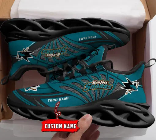 Custom Name – NHL-24-San Jose Sharks Personalized Max Soul Sneakers – DS005