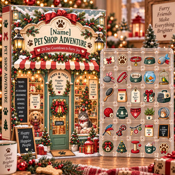 Custom Pet Shop Advent Calendar Personalized Name 24 Day Countdown Acrylic Or Wood