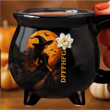 Custom 12oz Ceramic Cauldron Coffee Mug - Personalized Halloween Witchy Gifts For Wife, Daughter, Besties, Sisters, Granddaughter, Grandma, Mom, Yourself - Witch Mode On