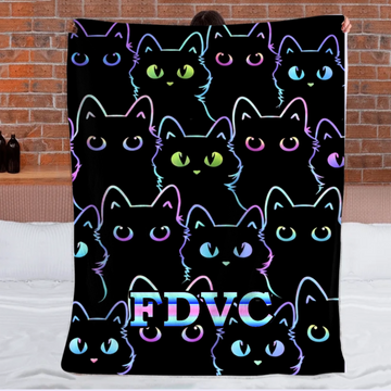 Custom Blanket with Fluorescent-Edged Animal Patterns - Personalized Name - Gift For Friends