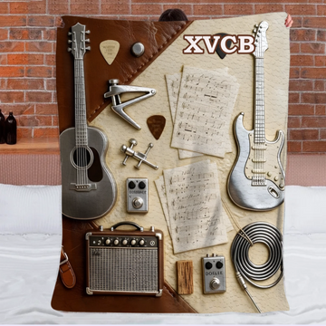 Custom Guitarist Blanket - Personalized Name - Gifts for Guitarists, Guitar Enthusiasts, Musicians0001