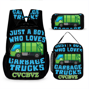 Custom Just A Boy Who Loves Garbage Truck Backpack with Name