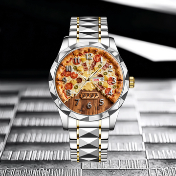 Custom Pizza Theme Watch - Personalized Name - Gift for Foodies, Pizza Lovers