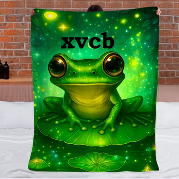 🐸Custom Trippy Frog Blanket – Personalized Name – Gift for Frog Lovers