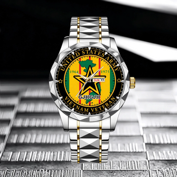 Custom U.S. Army Vietnam Veteran Watch - Personalized Name - Gift for Veterans, Dad, Grandpa