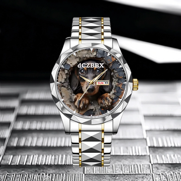Customised Dog Watch - Dog-themed Watch with Personalised Name and Photo - A Gift For Family,Friend,Dog Lovers,Dog Owners