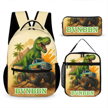 Customizable Dinosaur Truck Backpack - Personalized Name