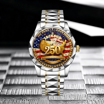 Customized 250th Anniversary USA Watch - Personalized Name - Gift for Patriots, Veterans, Military Families