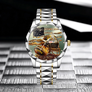 Customized American Football Watch - Personalized Name - Gift For Football Players, Football Lovers