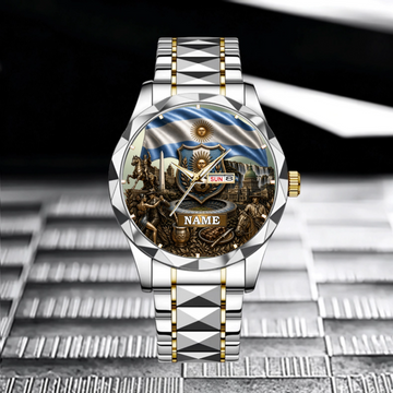 Customized Argentine Cultural Commemorative Watch - Personalized Name - Gift For Football Enthusiasts, Argentine Fans, Patriot