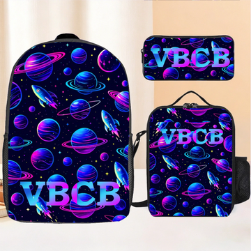 Customized Backpack for Cosmic Planets - Personalized Name - School Season Gift