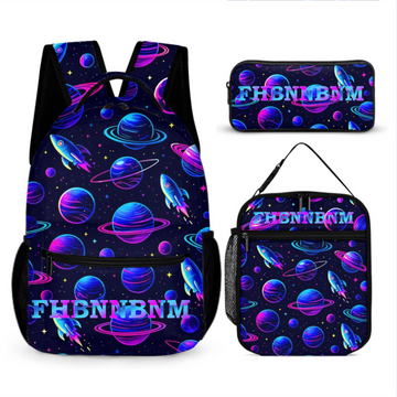 Customized Backpack for Cosmic Planets - Personalized Name - School Season Gift