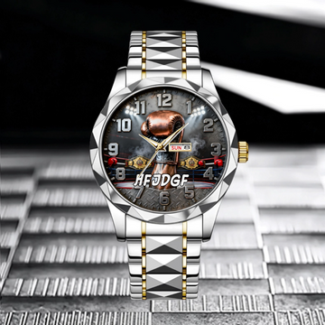 Customized Boxing Gear Themed Watch - Personalized TextNameYear - Commemorative Gift For Boxer