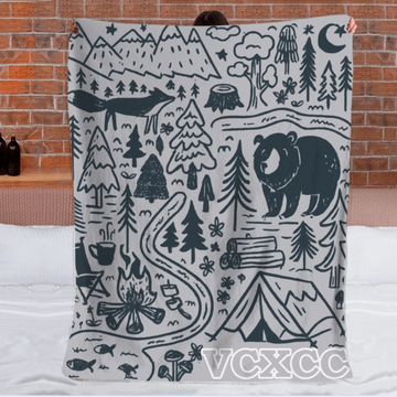 ⛺️Customized Camping Blanket - Personalized Names - Adventure Couple Keepsake