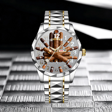 Customized Cigar-Themed Watch - Personalized Name - Unique Gift For Cigar Enthusiasts